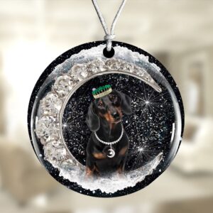 Dachshund2 With Crown Diamond Ornament, Christmas Ornament,…