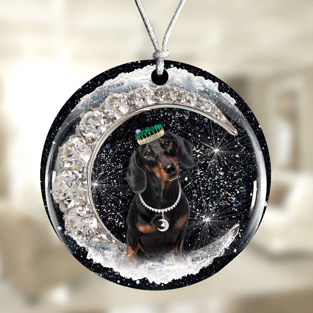 Dachshund2 With Crown Diamond Ornament, Christmas Ornament, Dog Ornament, Xmas Dog Ornaments Dachshund2 With Crown Diamond Ornament, Christmas Ornament, Dog Ornament, Xmas Dog Ornaments