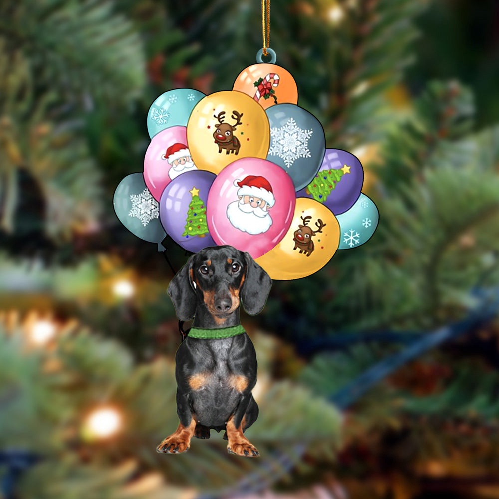 Dachshund 2 With Balloons Christmas Ornament, Christmas Ornament, Dog Ornament, Xmas Dog Ornaments Dachshund 2 With Balloons Christmas Ornament, Christmas Ornament, Dog Ornament, Xmas Dog Ornaments