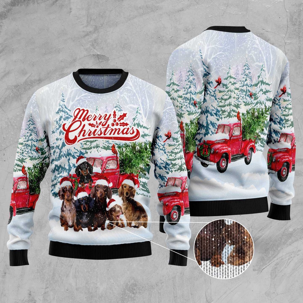 Dachshund Merry Christmas Ugly Christmas Sweater, Christmas Sweater, Ugly Sweater, Funny Xmas Sweaters