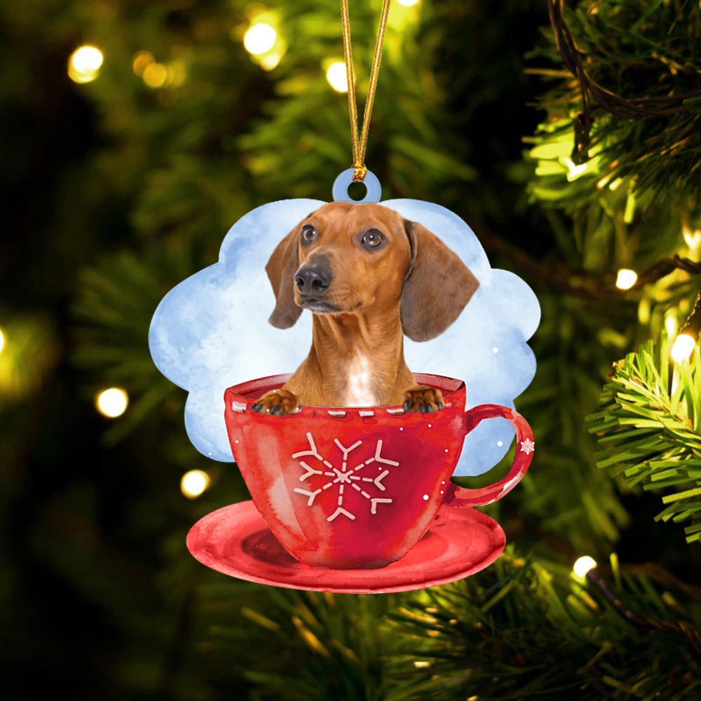 Dachshund On The Cup Christmas Ornament, Christmas Ornament, Dog Ornament, Xmas Dog Ornaments Dachshund On The Cup Christmas Ornament, Christmas Ornament, Dog Ornament, Xmas Dog Ornaments