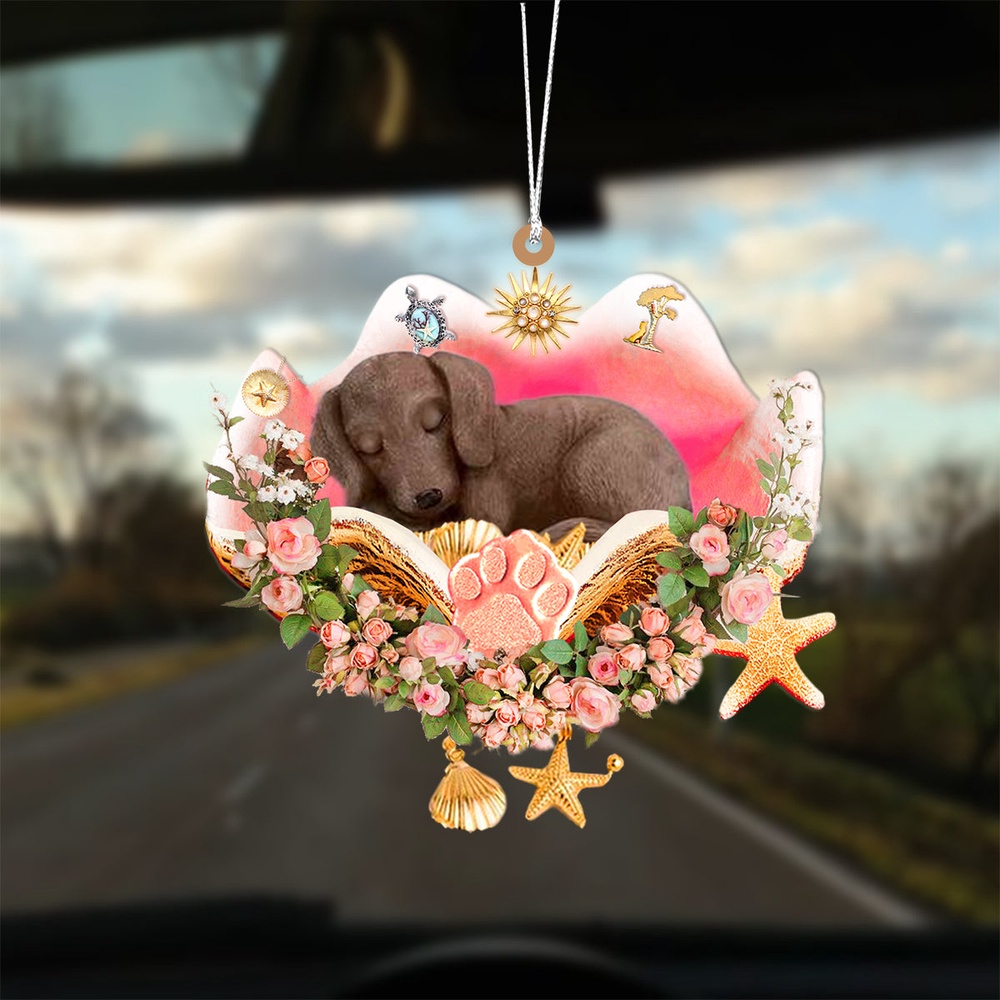Dachshund Sleeping In The Seashell Ornament, Christmas Ornament, Dog Ornament, Xmas Dog Ornaments Dachshund Sleeping In The Seashell Ornament, Christmas Ornament, Dog Ornament, Xmas Dog Ornaments
