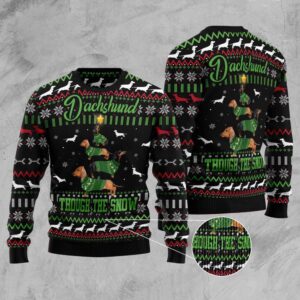 Dachshund Through Snow Christmas Ugly Christmas Sweater,&hellip;