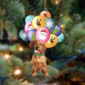 Dachshund With Balloons Christmas Ornament, Christmas Ornament,…