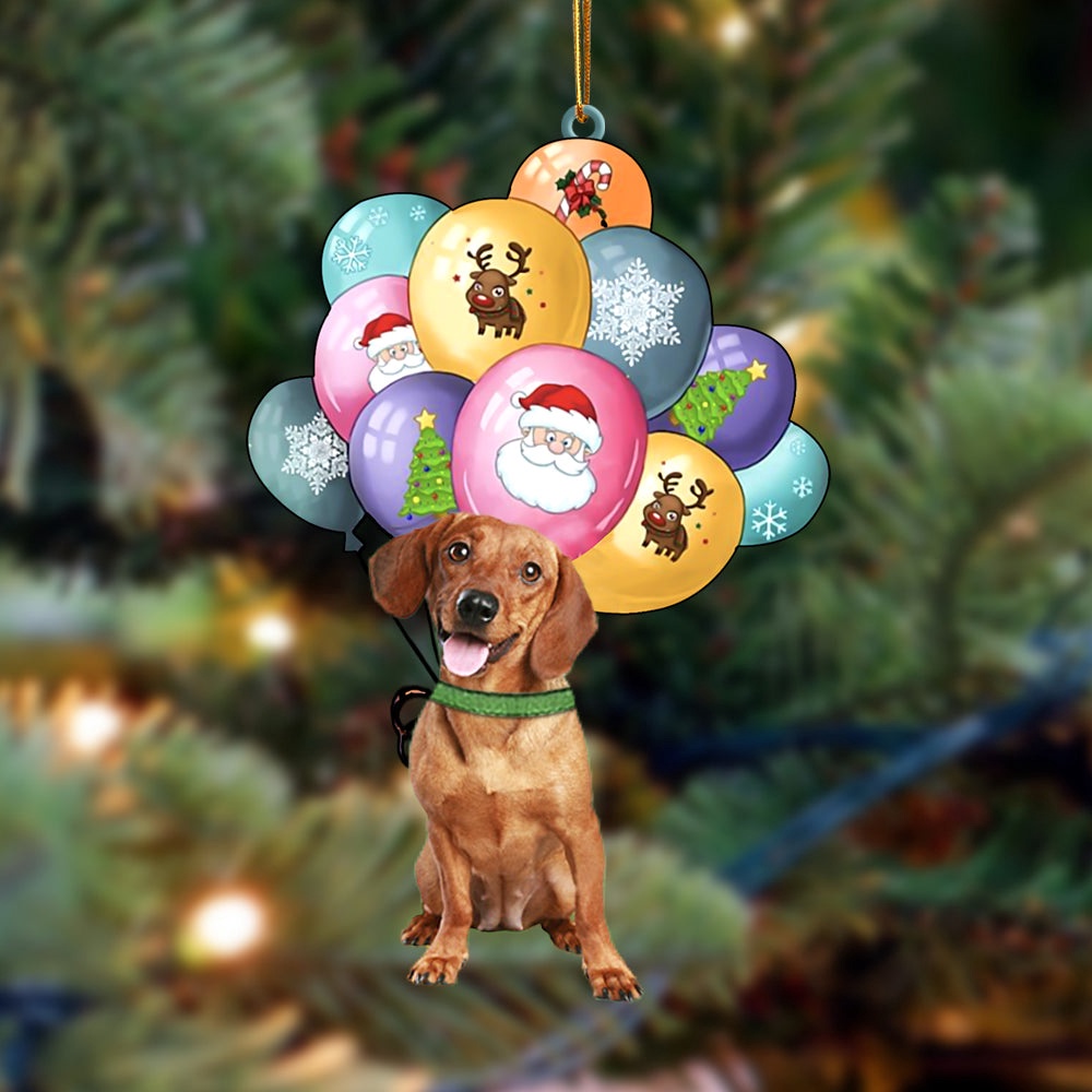Dachshund With Balloons Christmas Ornament, Christmas Ornament, Dog Ornament, Xmas Dog Ornaments Dachshund With Balloons Christmas Ornament, Christmas Ornament, Dog Ornament, Xmas Dog Ornaments