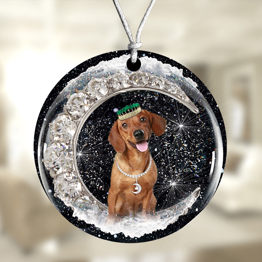 Dachshund With Crown Diamond Ornament, Christmas Ornament, Dog Ornament, Xmas Dog Ornaments Dachshund With Crown Diamond Ornament, Christmas Ornament, Dog Ornament, Xmas Dog Ornaments