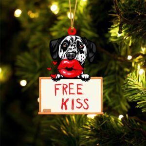 Dalmatian Free Kiss Christmas Ornament, Christmas Ornament,…