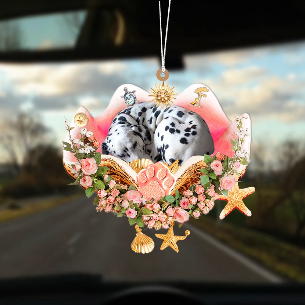 Dalmatian Sleeping In The Seashell Ornament, Christmas Ornament, Dog Ornament, Xmas Dog Ornaments Dalmatian Sleeping In The Seashell Ornament, Christmas Ornament, Dog Ornament, Xmas Dog Ornaments
