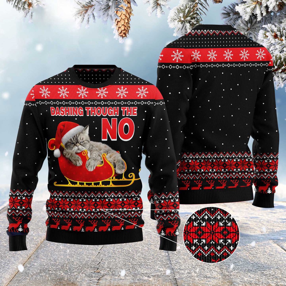 Dashing Through The No Ugly Christmas Sweater, Christmas Sweater, Ugly Sweater, Funny Xmas Sweaters