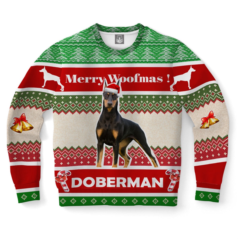 Doberman Dog Ugly Christmas Sweater, Christmas Sweater, Ugly Sweater, Funny Xmas Sweaters
