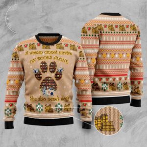 Dog And Book Lover Ugly Christmas Sweater,…