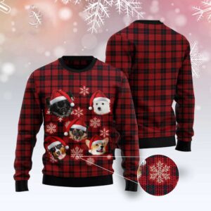 Dog Christmas Snowflake Ugly Christmas Sweater, Dog…