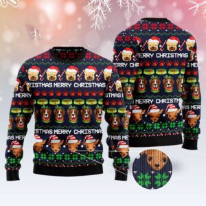 Dog Cute Face Ugly Christmas Sweater, Dog…