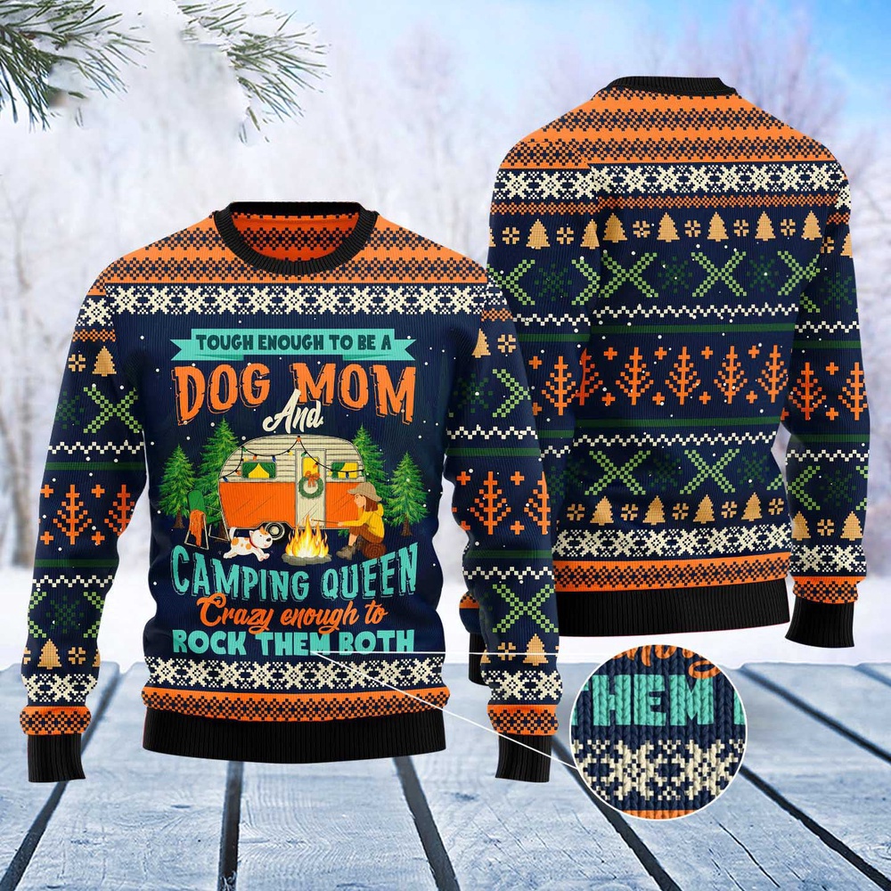 Dog Mom Camping Ugly Christmas Sweater, Dog Ugly Christmas Sweater, Ugly Dog Sweaters Dog Mom Camping Ugly Christmas Sweater, Dog Ugly Christmas Sweater, Ugly Dog Sweaters