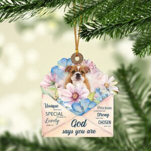 English-Bulldog God Says You Ornament, Christmas Ornament,…