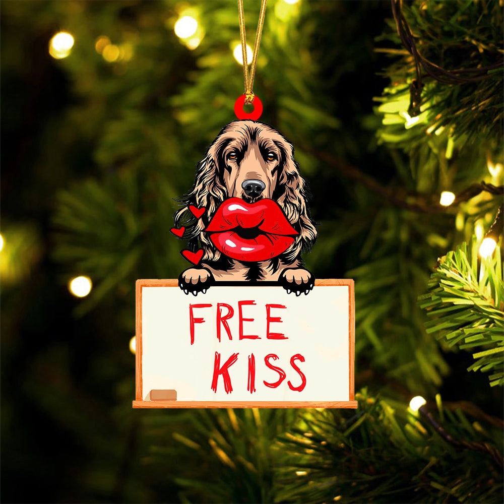 English-Cocker-Spaniel Free Kiss Christmas Ornament, Christmas Ornament, Dog Ornament, Xmas Dog Ornaments English-Cocker-Spaniel Free Kiss Christmas Ornament, Christmas Ornament, Dog Ornament, Xmas Dog Ornaments