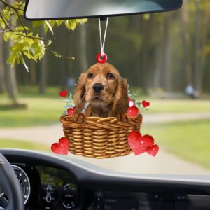 English-Cocker-Spaniel With Rose & Heart Ornament, Christmas…