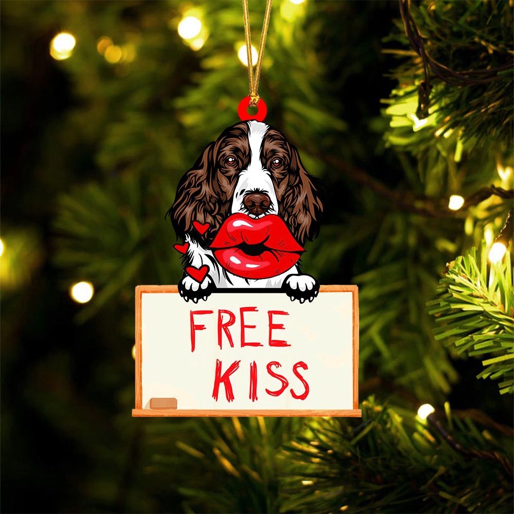 English-Springer-Spaniel Free Kiss Christmas Ornament, Christmas Ornament, Dog Ornament, Xmas Dog Ornaments English-Springer-Spaniel Free Kiss Christmas Ornament, Christmas Ornament, Dog Ornament, Xmas Dog Ornaments