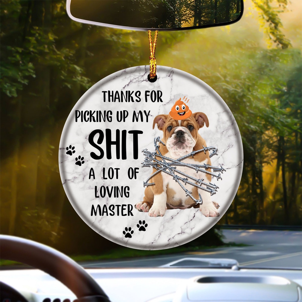 English Bulldog A Lot Of Loving Master Ornament, Christmas Ornament, Dog Ornament, Xmas Dog Ornaments English Bulldog A Lot Of Loving Master Ornament, Christmas Ornament, Dog Ornament, Xmas Dog Ornaments