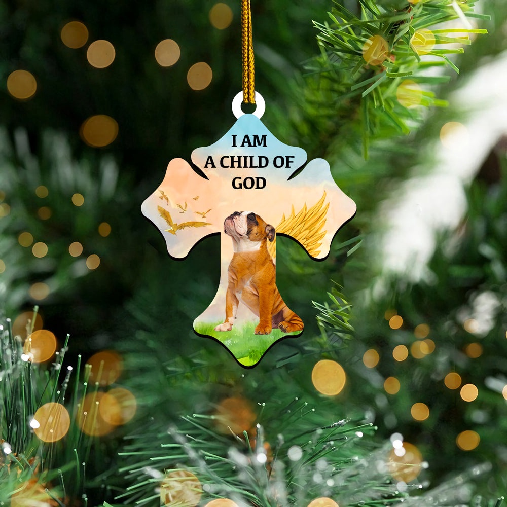 English Bulldog Child Of God Ornament, Christmas Ornament, Dog Ornament, Xmas Dog Ornaments English Bulldog Child Of God Ornament, Christmas Ornament, Dog Ornament, Xmas Dog Ornaments