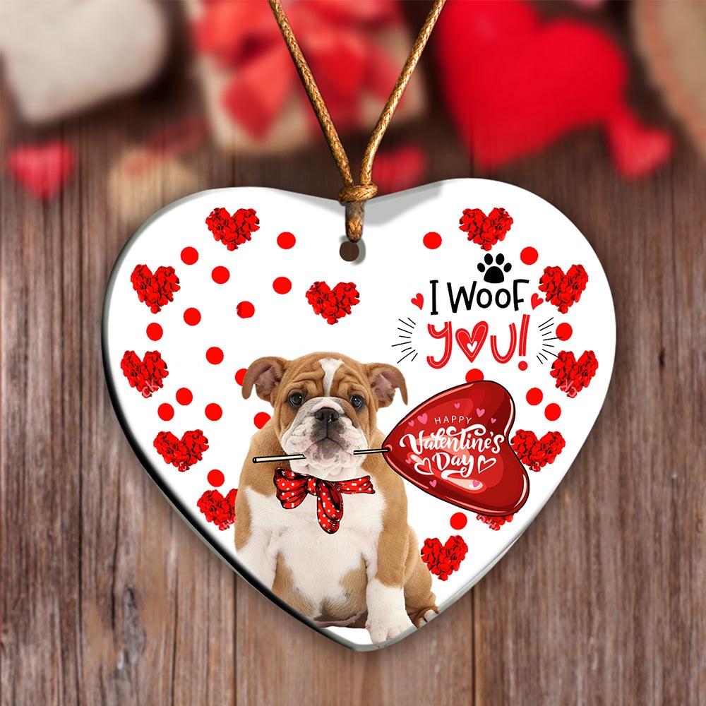 English Bulldog Happy Valentine’s Day Ornament, Christmas Ornament, Dog Ornament, Xmas Dog Ornaments English Bulldog Happy Valentine’s Day Ornament, Christmas Ornament, Dog Ornament, Xmas Dog Ornaments
