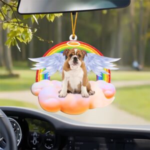 English Bulldog With Angel Wings Memorial Ornament,…