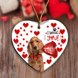 English Cocker Spaniel Happy Valentine’s Day Ornament,…