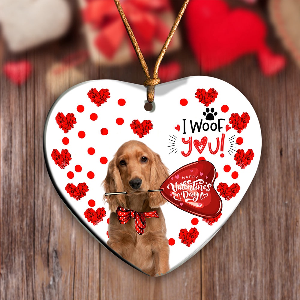 English Cocker Spaniel Happy Valentine’s Day Ornament, Christmas Ornament, Dog Ornament, Xmas Dog Ornaments
