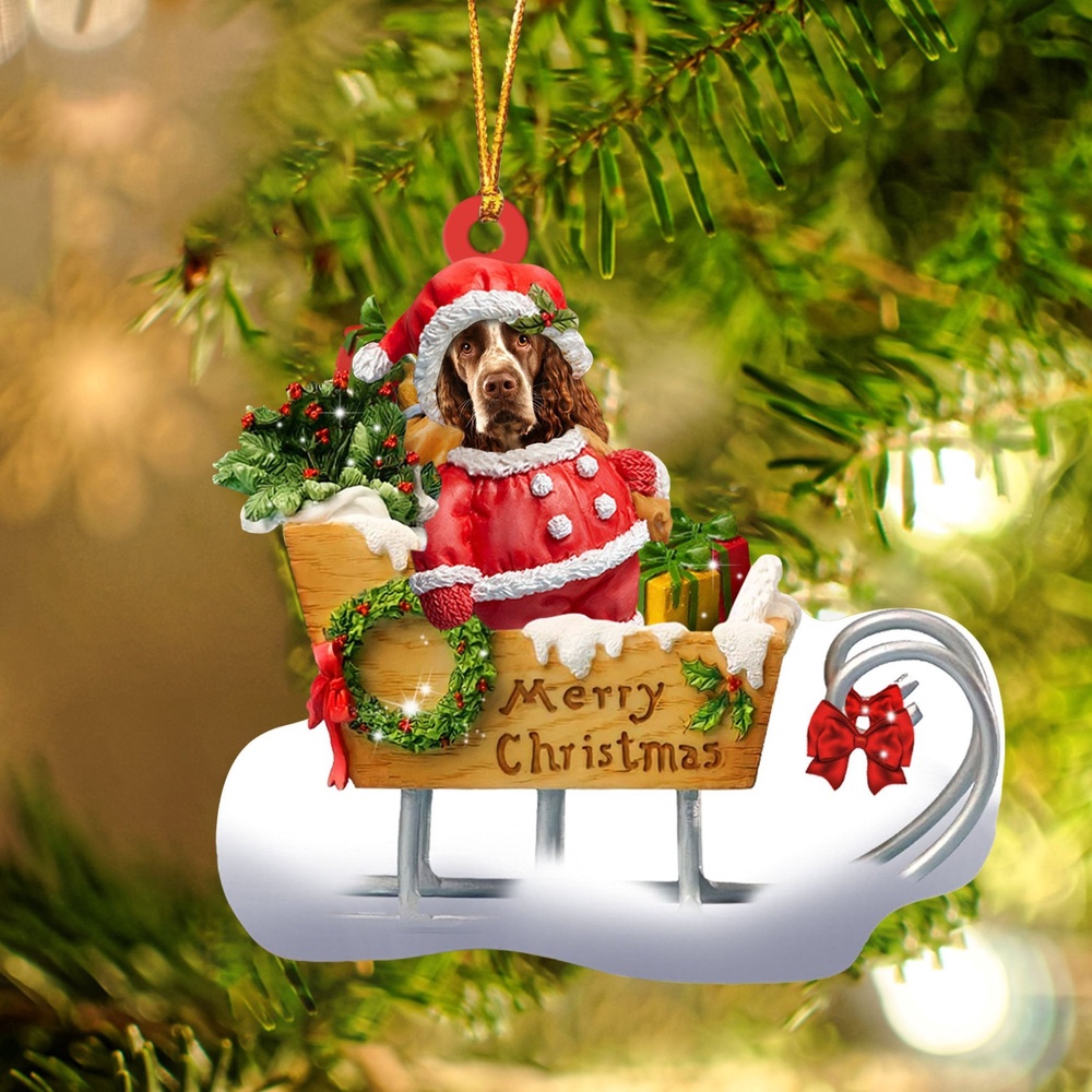 English Springer Spaniel Merry Christmas Ornament, Christmas Ornament, Dog Ornament, Xmas Dog Ornaments English Springer Spaniel Merry Christmas Ornament, Christmas Ornament, Dog Ornament, Xmas Dog Ornaments