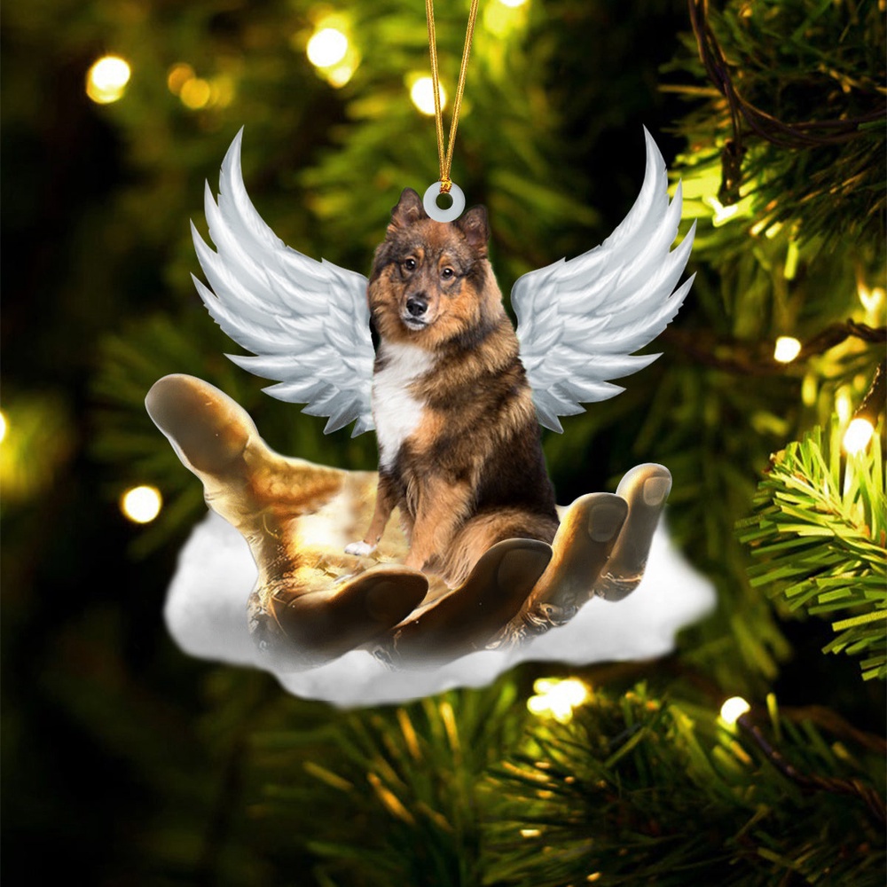Eurasier On The Hands Of Jesus Ornament, Christmas Ornament, Dog Ornament, Xmas Dog Ornaments Eurasier On The Hands Of Jesus Ornament, Christmas Ornament, Dog Ornament, Xmas Dog Ornaments