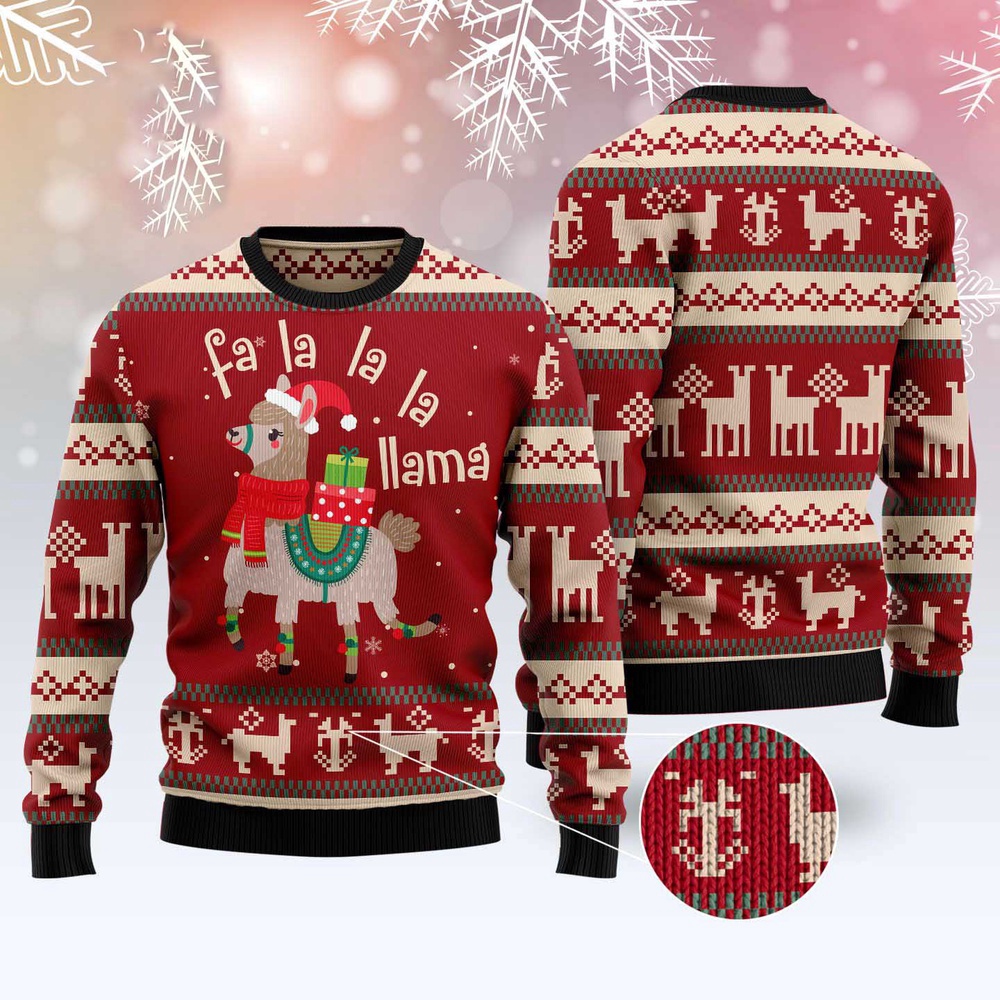 Fa Lalala Llama Ugly Christmas Sweater, Christmas Sweater, Ugly Sweater, Funny Xmas Sweaters