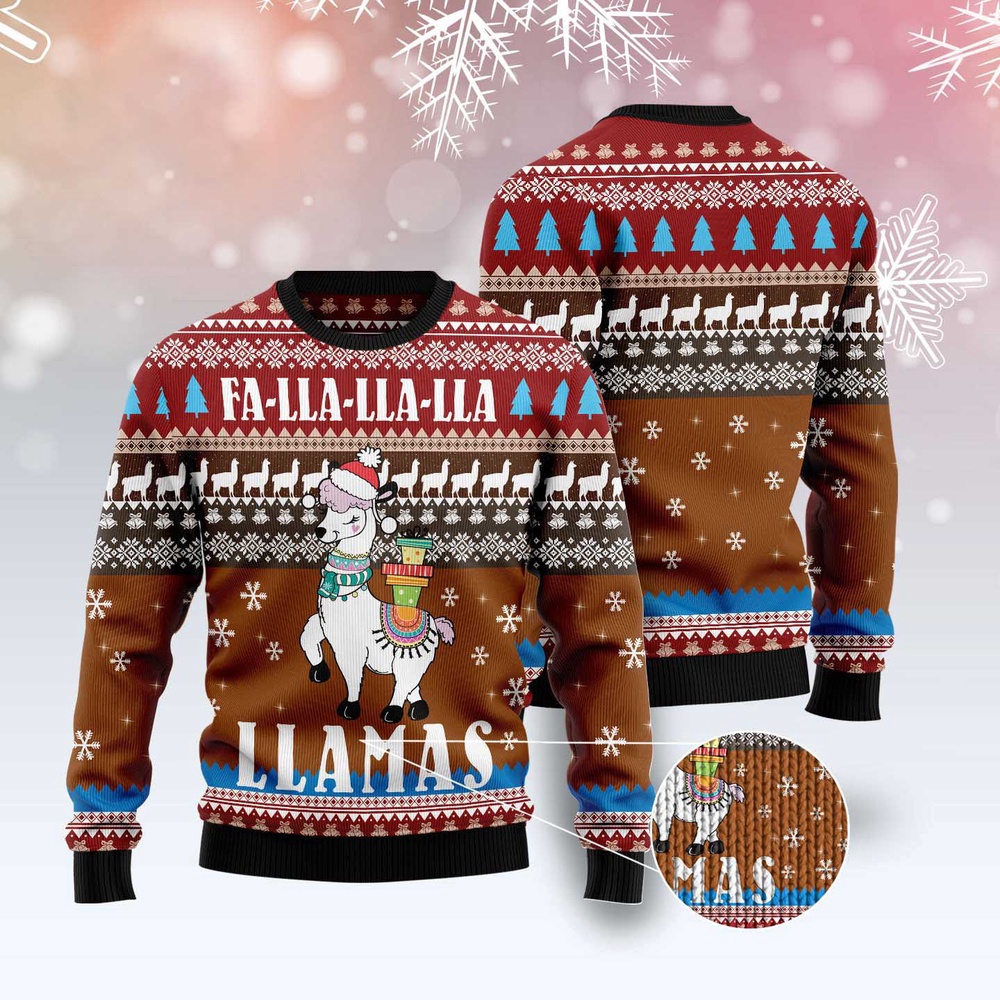 Fa Lla Lla Llamas Ugly Christmas Sweater, Christmas Sweater, Ugly Sweater, Funny Xmas Sweaters