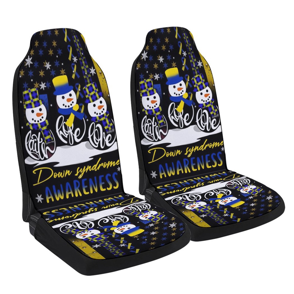 Faith Hope Love Down Syndrome Awareness Snowman Christmas Seat Cover Cars, Christmas Car Seat Cover, Car Seat Cover Faith Hope Love Down Syndrome Awareness Snowman Christmas Seat Cover Cars, Christmas Car Seat Cover, Car Seat Cover