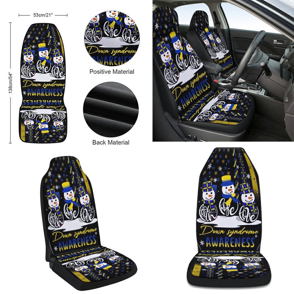 Faith Hope Love Down Syndrome Awareness Snowman Christmas Seat Cover Cars, Christmas Car Seat Cover, Car Seat Cover Faith Hope Love Down Syndrome Awareness Snowman Christmas Seat Cover Cars, Christmas Car Seat Cover, Car Seat Cover