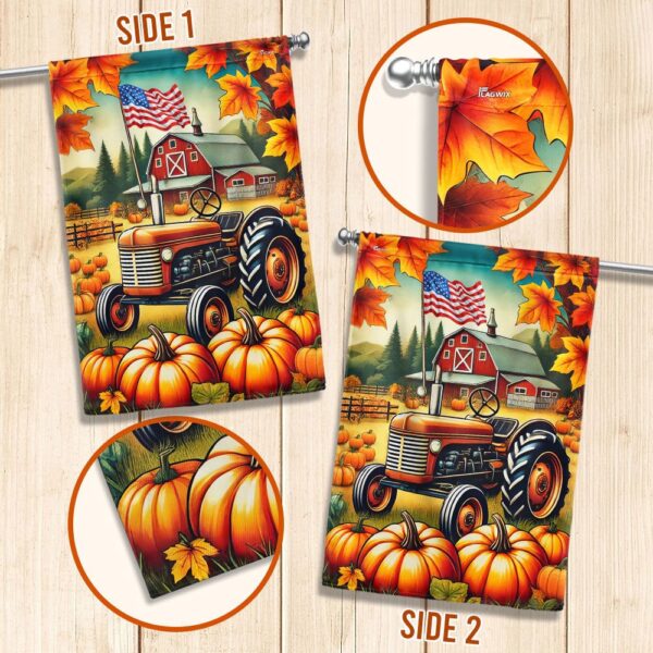 Fall Flag Fall Farm Tractor Pumpkins Flag, Halloween Flag, Halloween Garden Flags, Halloween House Flags