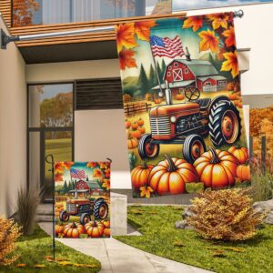 Fall Flag Fall Farm Tractor Pumpkins Flag Halloween Flag Halloween Garden Flags Halloween House Flags 4 qhy26r.jpg