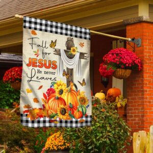 Fall Flag Fall For Jesus He Never Leaves Halloween Thanksgiving Flag Halloween Flag Halloween Garden Flags Halloween House Flags 2 wl1u3j.jpg