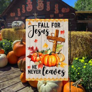 Fall Jesus Cross Flag Fall For Jesus He Never Leaves Thanksgiving Halloween Pumpkins Flag Halloween Flag Halloween Garden Flags 4 ylcdxy.jpg