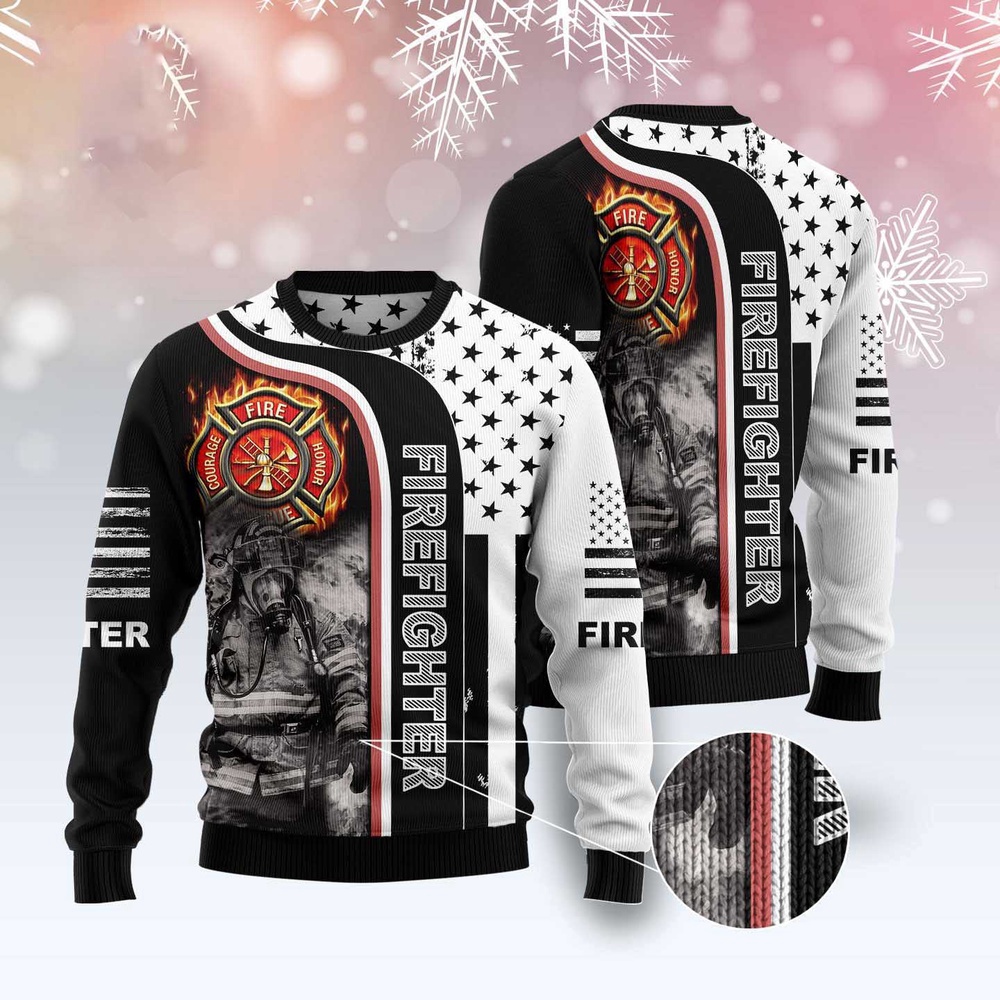 Firefighter Awesome Ugly Christmas Sweater, Christmas Sweater, Ugly Sweater, Funny Xmas Sweaters Firefighter Awesome Ugly Christmas Sweater, Christmas Sweater, Ugly Sweater, Funny Xmas Sweaters