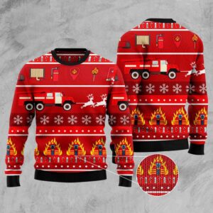 Firefighter Ugly Christmas Sweater, Christmas Sweater, Ugly&hellip;