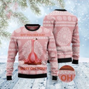 Flamingo Why Oh You Ugly Christmas Sweater,&hellip;