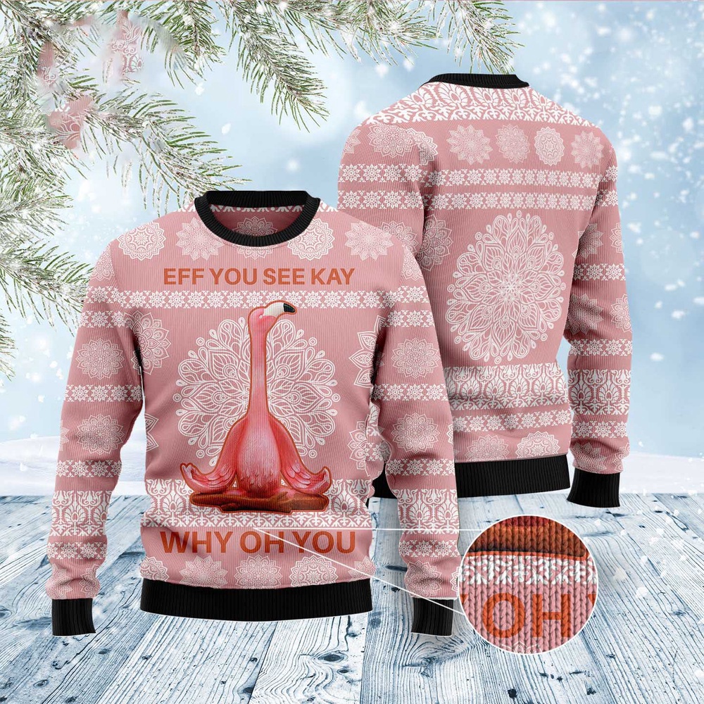 Flamingo Why Oh You Ugly Christmas Sweater, Christmas Sweater, Ugly Sweater, Funny Xmas Sweaters