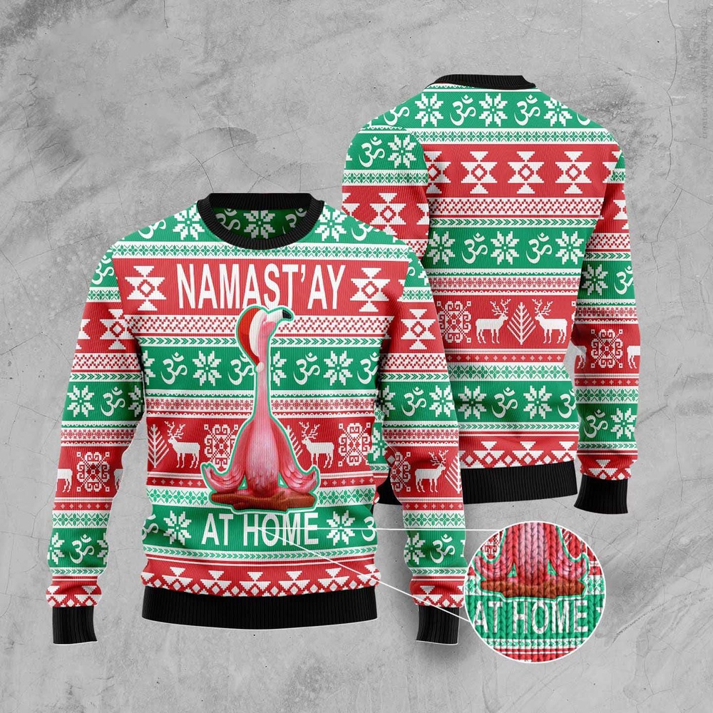 Flamingo Yoga Christmas Ugly Christmas Sweater, Christmas Sweater, Ugly Sweater, Funny Xmas Sweaters