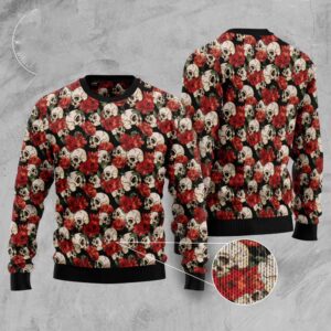 Floral Skull Ugly Christmas Sweater, Christmas Sweater,&hellip;