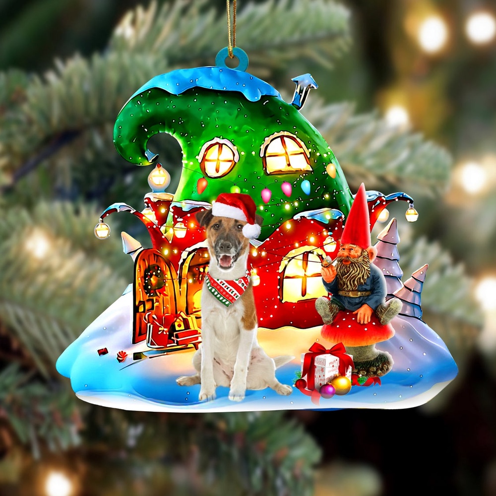 Fox Terrier With Rudolph’s House Christmas Ornament, Christmas Ornament, Dog Ornament, Xmas Dog Ornaments Fox Terrier With Rudolph’s House Christmas Ornament, Christmas Ornament, Dog Ornament, Xmas Dog Ornaments