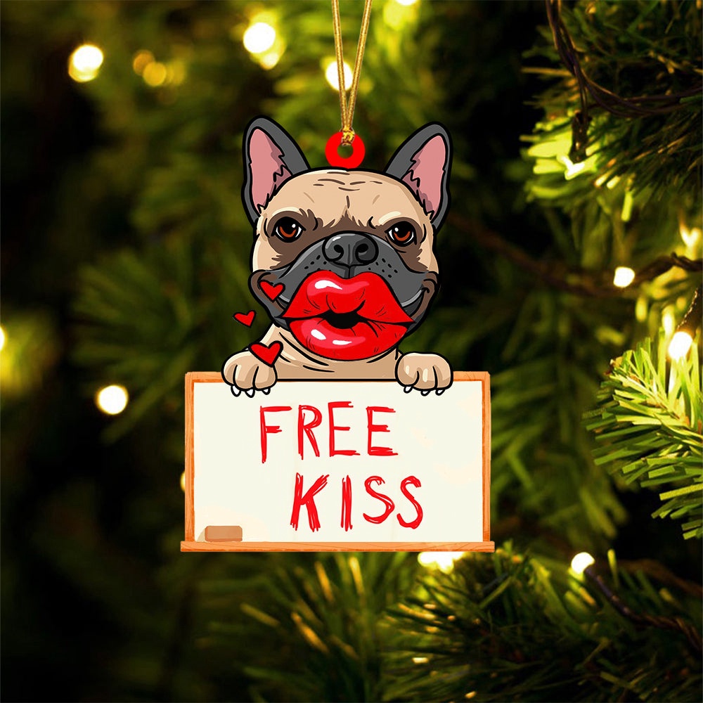 French-Bulldog2 Free Kiss Christmas Ornament, Christmas Ornament, Dog Ornament, Xmas Dog Ornaments French-Bulldog2 Free Kiss Christmas Ornament, Christmas Ornament, Dog Ornament, Xmas Dog Ornaments