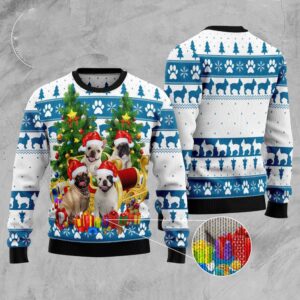 French Bulldog Greeting Ugly Christmas Sweater, Dog…