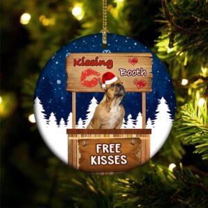 French Bulldog Kissing Booth Christmas Ornament, Christmas…
