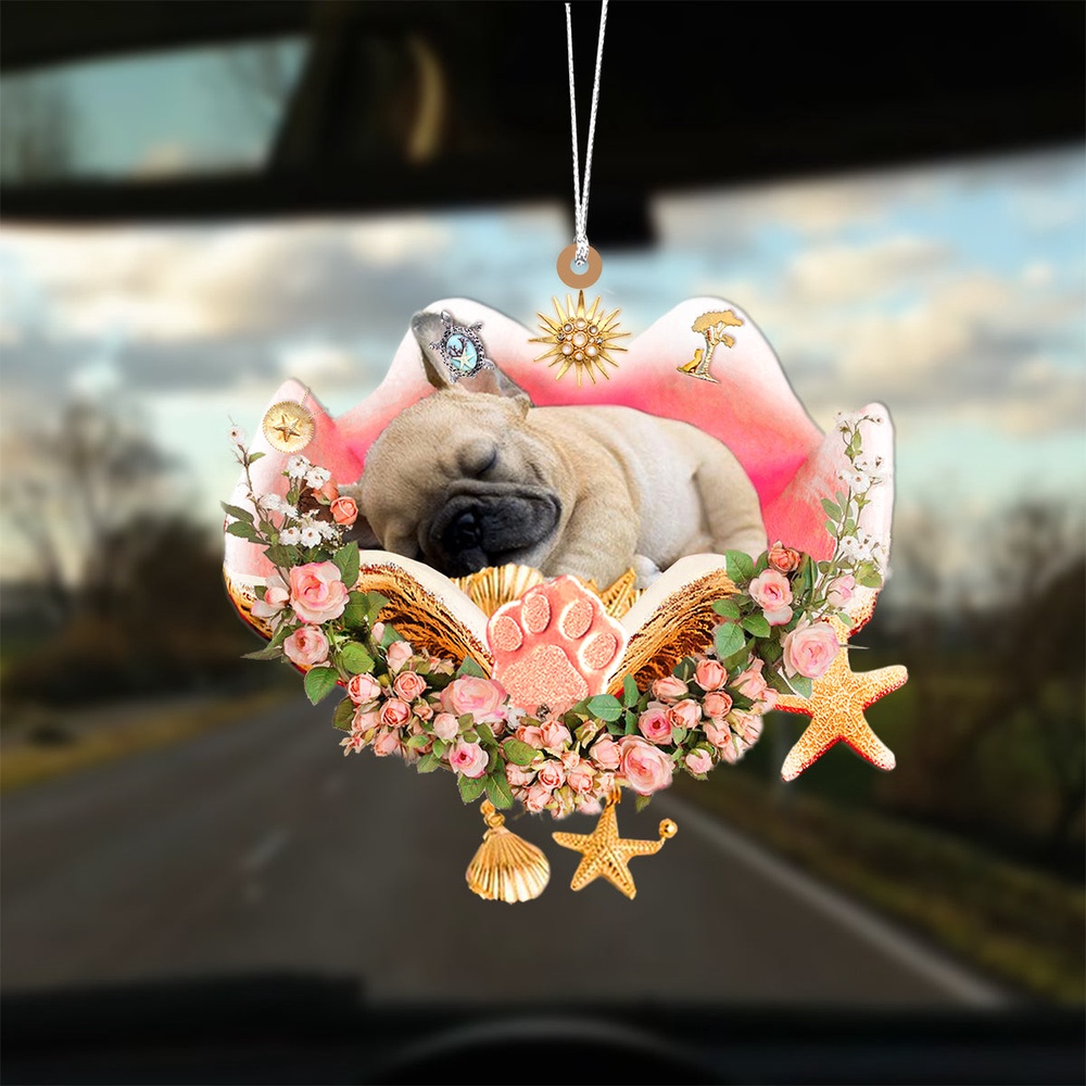 French bulldog Sleeping In The Seashell Ornament, Christmas Ornament, Dog Ornament, Xmas Dog Ornaments French bulldog Sleeping In The Seashell Ornament, Christmas Ornament, Dog Ornament, Xmas Dog Ornaments
