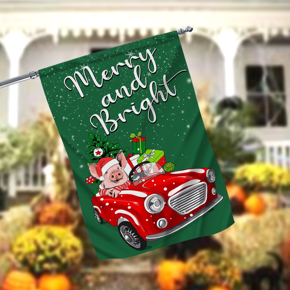 Funny Christmas Garden Flag, Merry And Bright FlagXmas, Garden Flags, Outdoor Xmas Flags, Christmas Flag Outdoor